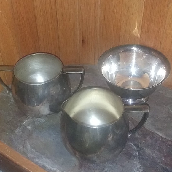 Lot of 3 Vintage plated sugar, cream, dish - Picture 9 of 10